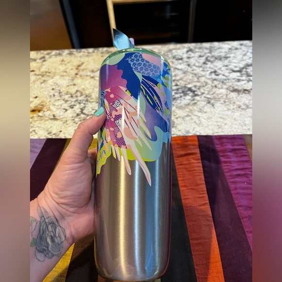 NEW Starbucks Stainless Steel New Lid Canna Lily Butterfly Hot & Cold Cup, 24oz - Picture 12 of 14